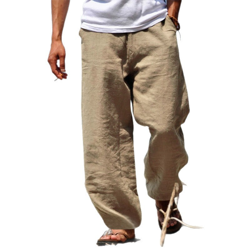Stylish men's summer pants with a relaxed fit, featuring lightweight and breathable fabric.
