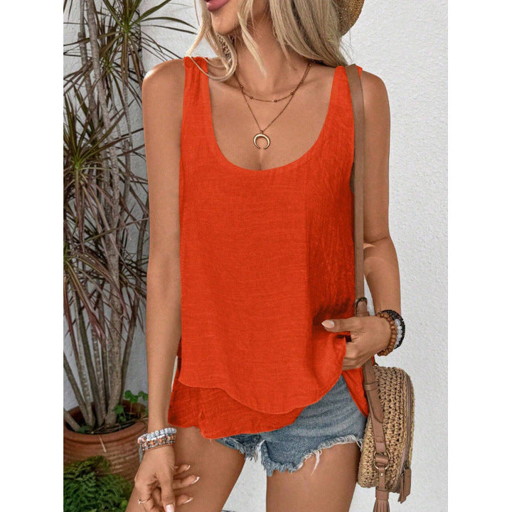 Versatile women's wide neckline summer top, great for casual outings, beach days, or vacation comfort.