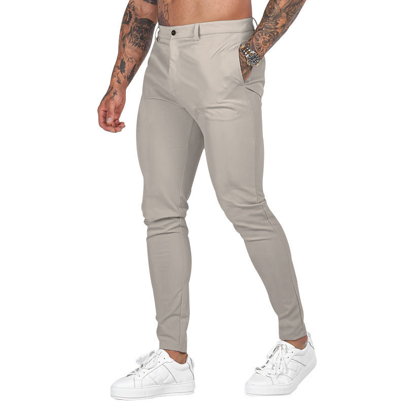 Soft, durable stretch chino fabric texture for men's comfortable everyday pants & stylish bottoms.