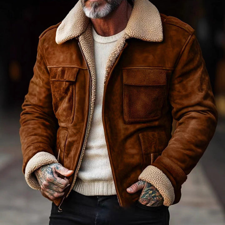 Versatile men's zipper jacket, perfect for smart casual wear & all-season comfort.