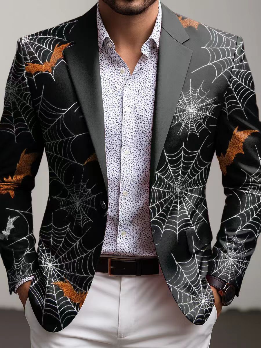 Fashionable men's slim fit blazer in a smart casual style, perfect for contemporary mens fashion and events.
