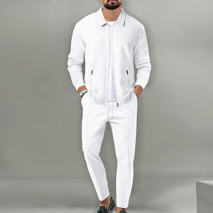 Contemporary men's sports tracksuit set for style & comfort. Ideal activewear for gym, workouts, and casual occasions.
