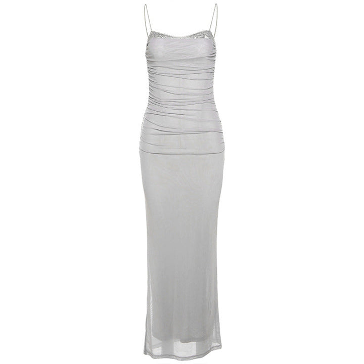 Glamorous off-white maxi dress, a sophisticated women's evening gown for formal events.