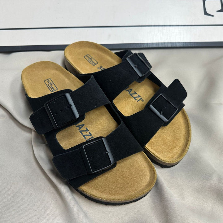 Lightweight unisex orthopaedic sandals. Cork footbed provides all-day comfort and supportive relief.