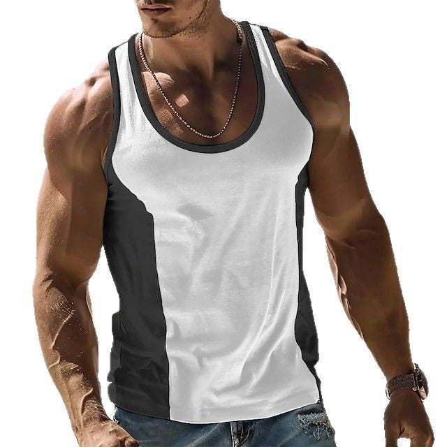 Athletic men's sleeveless t-shirt, breathable gym activewear for training & workouts. Quick-dry fabric.