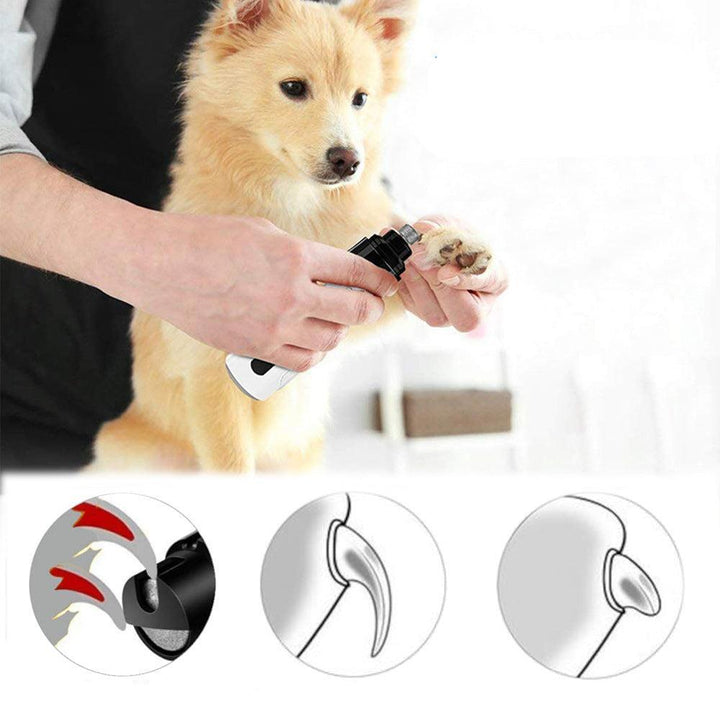 Easy-to-use electric claw grinder for dogs & cats, ensuring gentle and stress-free nail trimming with LED light.
