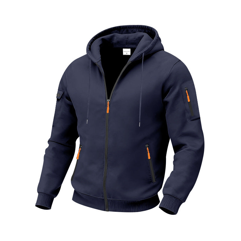 Everyday men's hooded sweatshirt with zip pockets, perfect for sports, loungewear, or relaxed style.