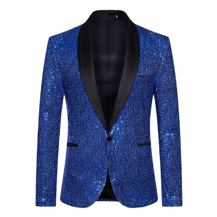 Men's modern cut sequin blazer, excellent for special occasion & party fashion.