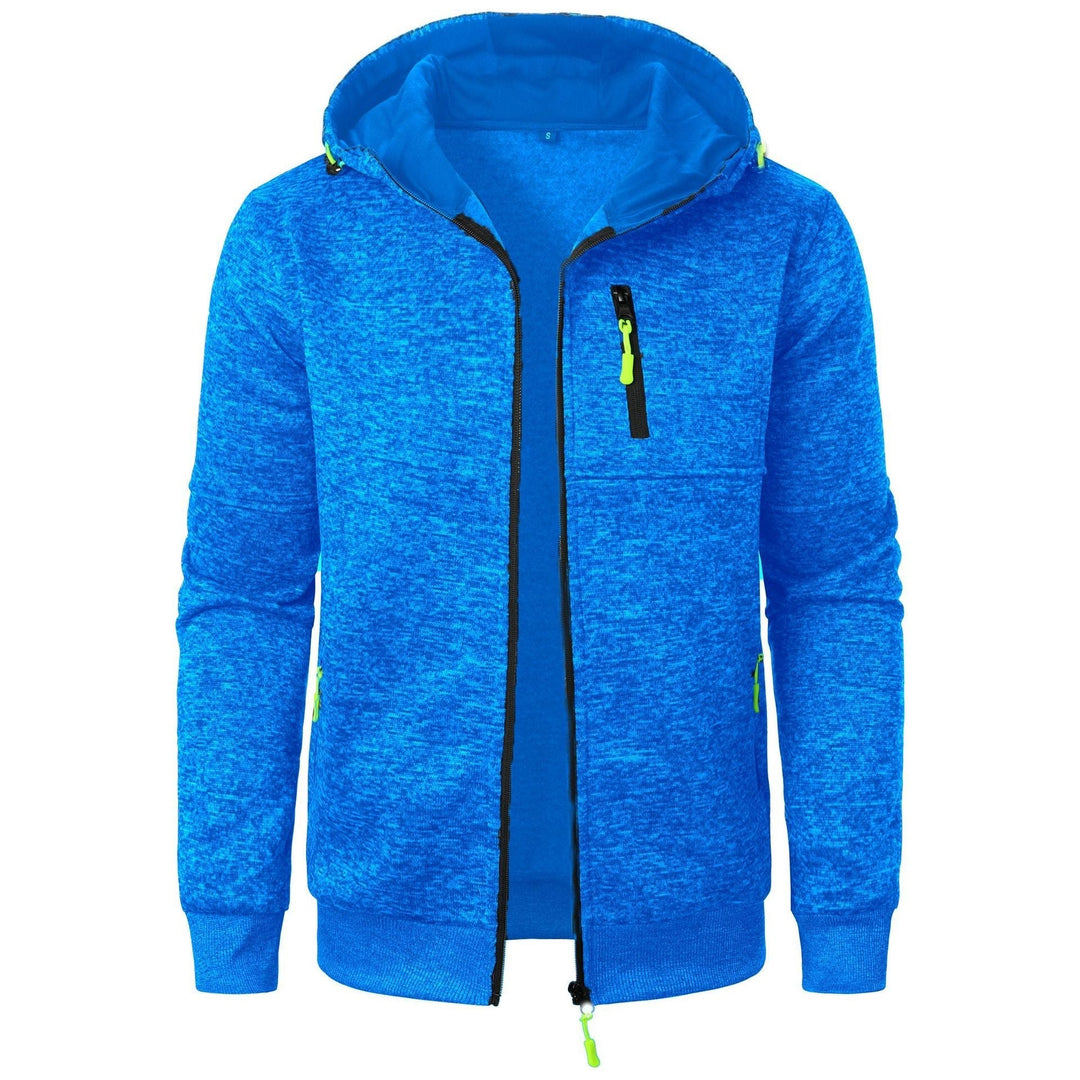 Comfortable men's patterned zip hoodie, great for everyday casual style & layering.