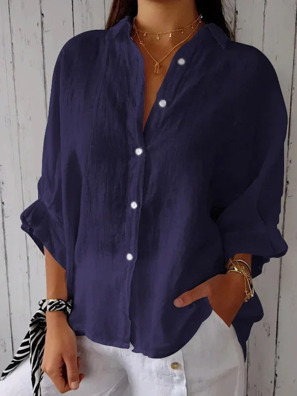 Effortlessly stylish women's loose fit blouse, perfect for a chic spring ensemble.
