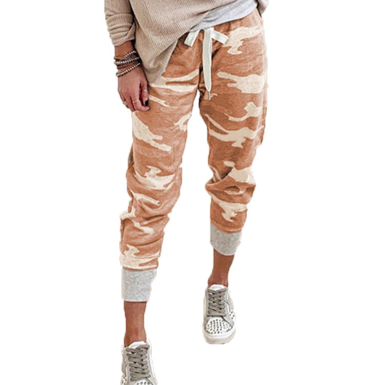 Stylish women's cargo pants, perfect for casual wear, with comfortable elastic waist and utility pockets.