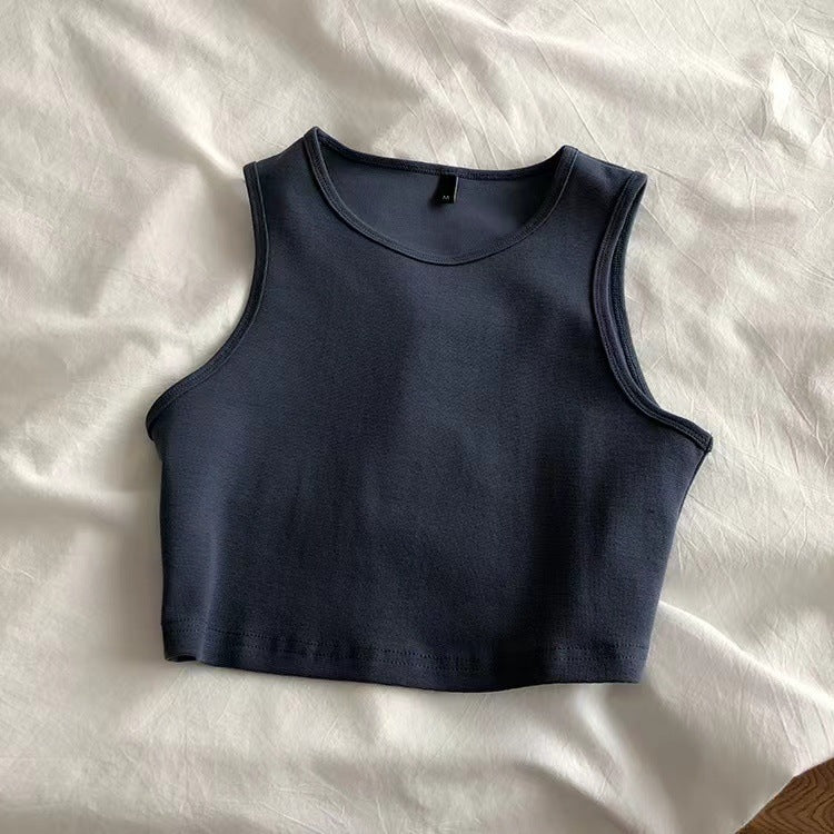 Simple yet elegant women's fitted crop top, a comfortable wardrobe staple for effortless chic. Must-have.