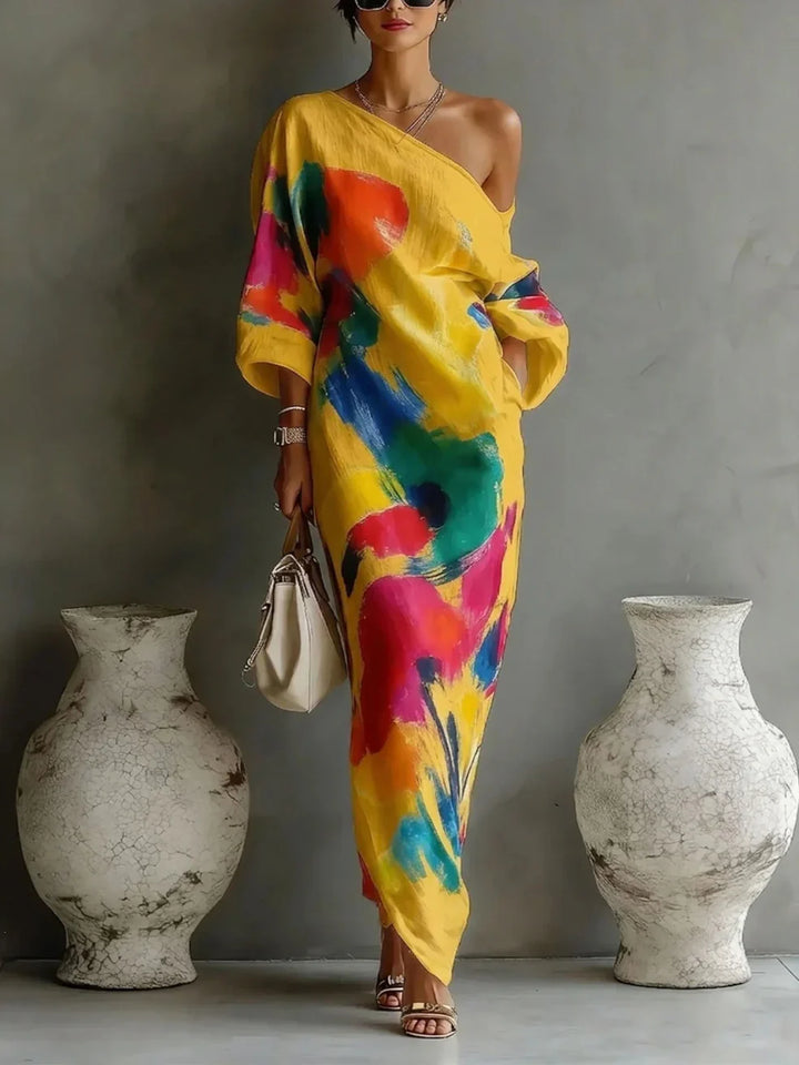 White Flowing Penny women's maxi dress. Elegant long summer dress with a relaxed fit, perfect for any occasion.