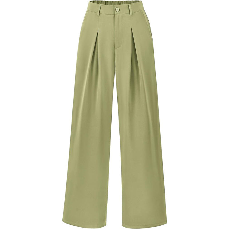 Versatile women's pleated wide leg pants, perfect for both office and chic casual fashion.