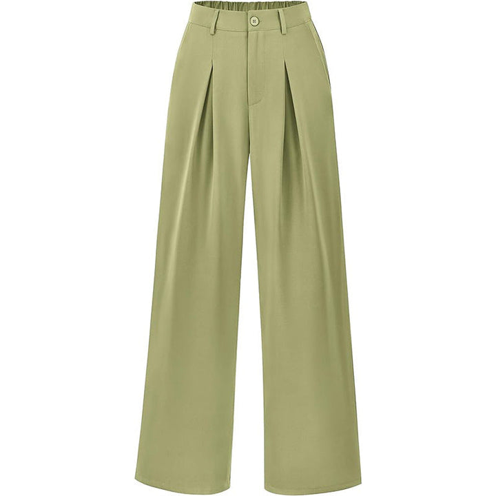 Versatile women's pleated wide leg pants, perfect for both office and chic casual fashion.