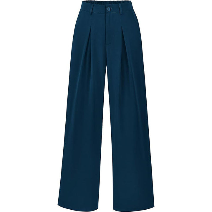 Modern high waist pleated wide leg trousers, designed for women seeking comfort and elegant style.