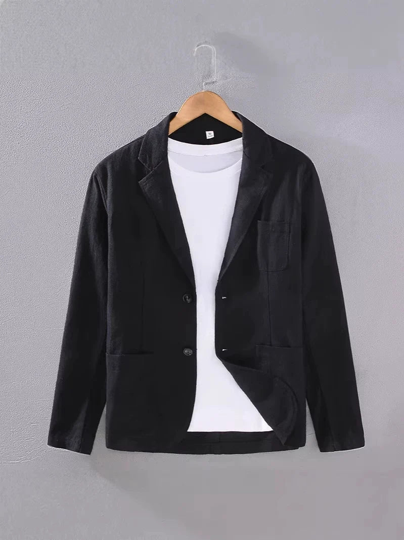 Versatile men's unstructured jacket, a lightweight summer blazer for smart casual fashion.