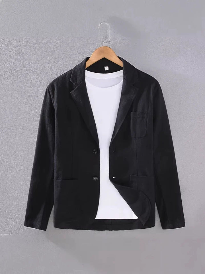 Versatile men's unstructured jacket, a lightweight summer blazer for smart casual fashion.