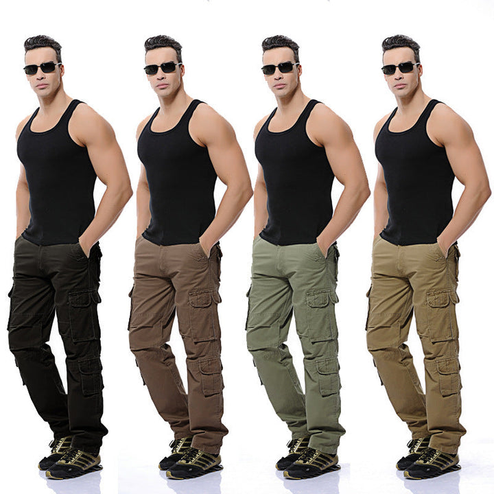 Tactical men's cargo pants, multi-pocket design & adjustable waist for ultimate outdoor utility, comfort & travel.