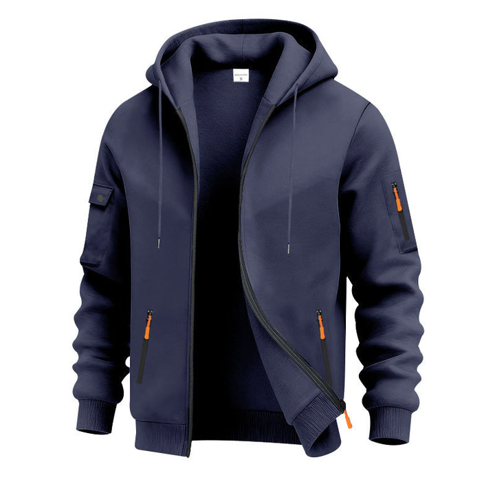 Stylish men's hooded sweatshirt, perfect for activewear, casual comfort, & everyday fashion.