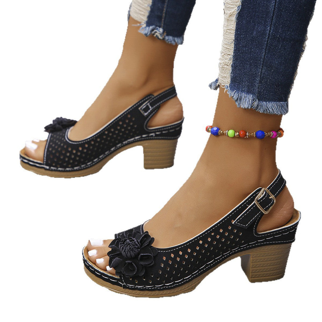 Comfortable women's sandals with breathable design, stylish floral accents, and a supportive cushioned sole.