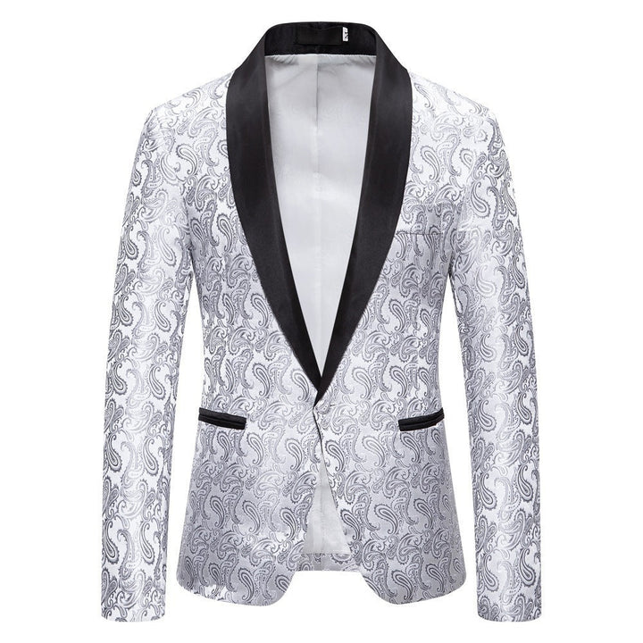 Men's elegant paisley tuxedo blazer, ideal for weddings, galas, and special events.