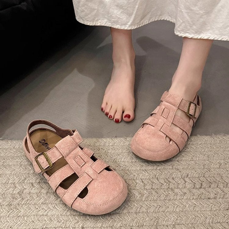 Comfortable women's walking sandals, strappy design, adjustable buckles, non-slip sole for summer.