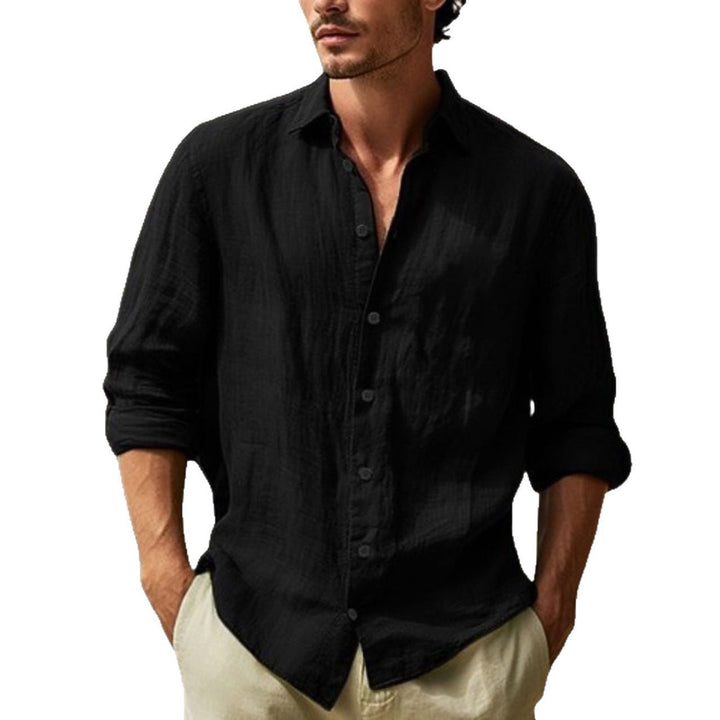 Versatile men's short-sleeve button-up shirt, a relaxed fit casual top for everyday summer style.