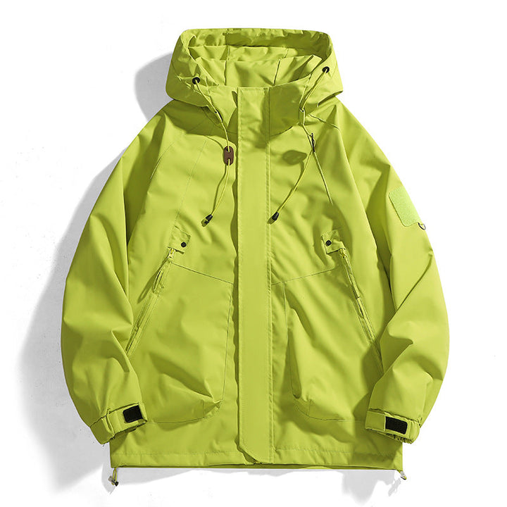 Performance women's waterproof jacket, designed for outdoor activities. Adjustable hood for superior rain protection.