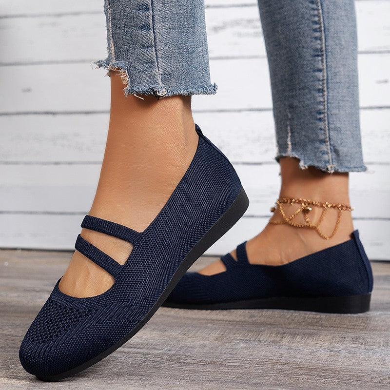 Versatile women's slip-on flats with adjustable straps for all-day comfort. Elegant casual & office ballet shoes.