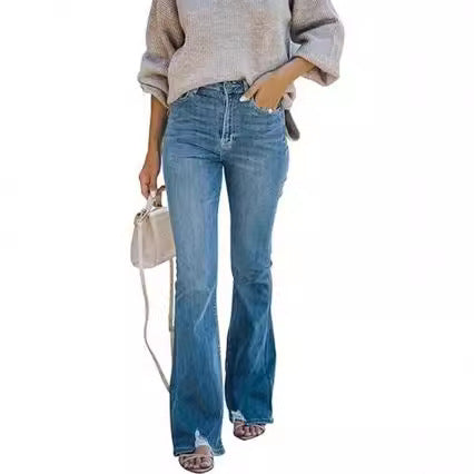 Modern fit women's cropped denim pants, high-rise, comfortable for all-day spring style.