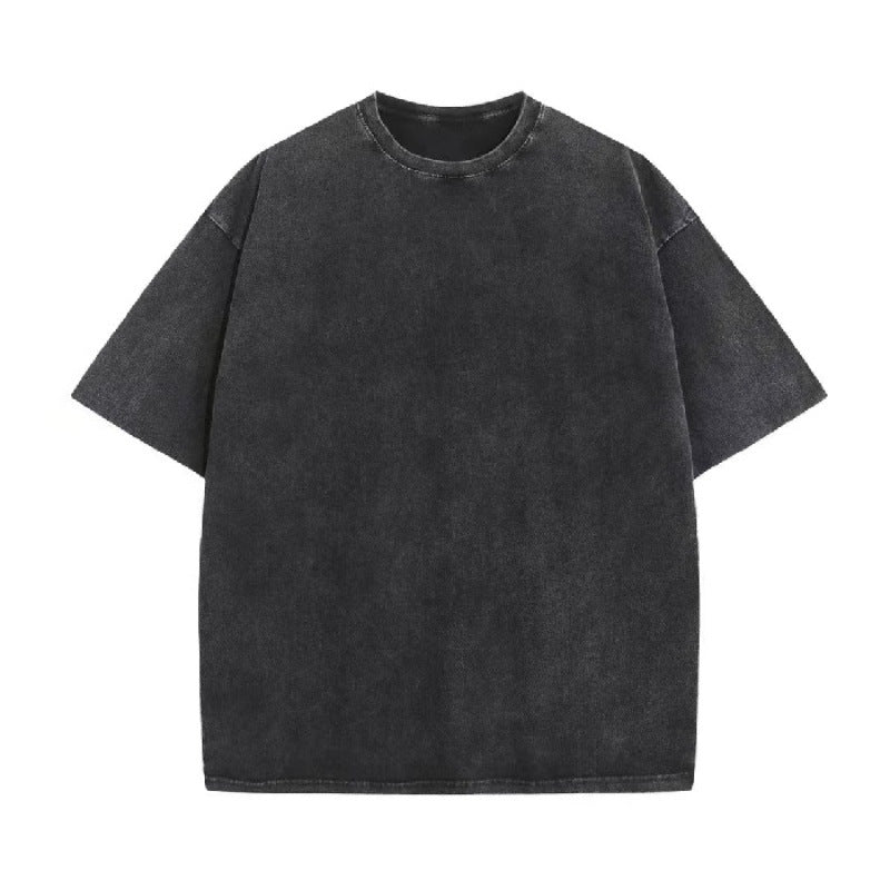 Chic women's oversized vintage wash crewneck tee, perfect for modern casual & streetwear style.