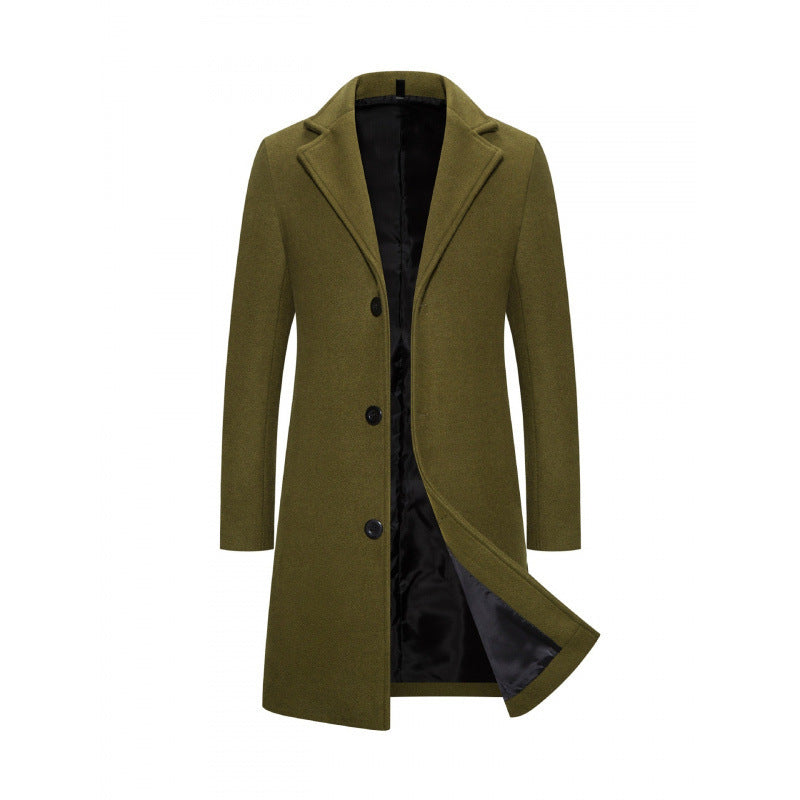 Classic women's structured long coat, essential for elegant formal and casual wear.