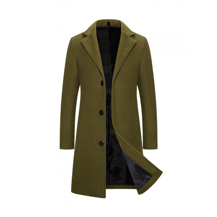 Classic women's structured long coat, essential for elegant formal and casual wear.