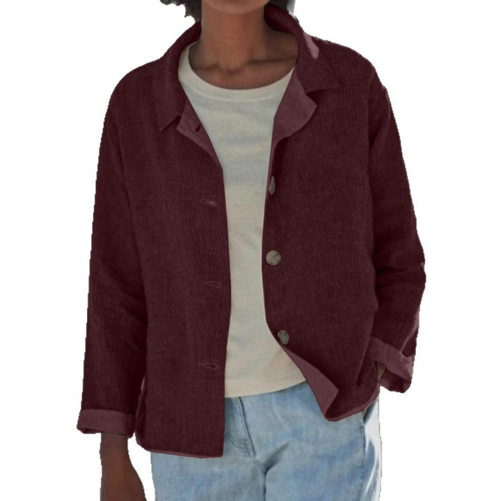 Casual women's buttoned jacket. Lightweight outerwear, perfect layering piece for spring and fall comfort.