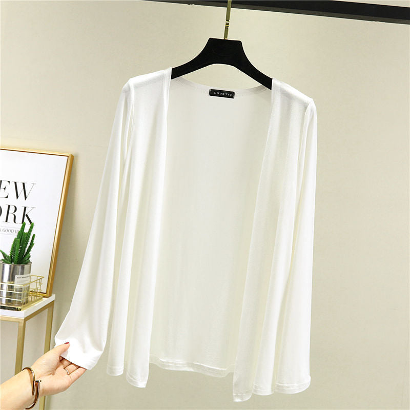 Flowy women's lightweight open front long sleeve cardigan, perfect for casual or dressed-up looks.