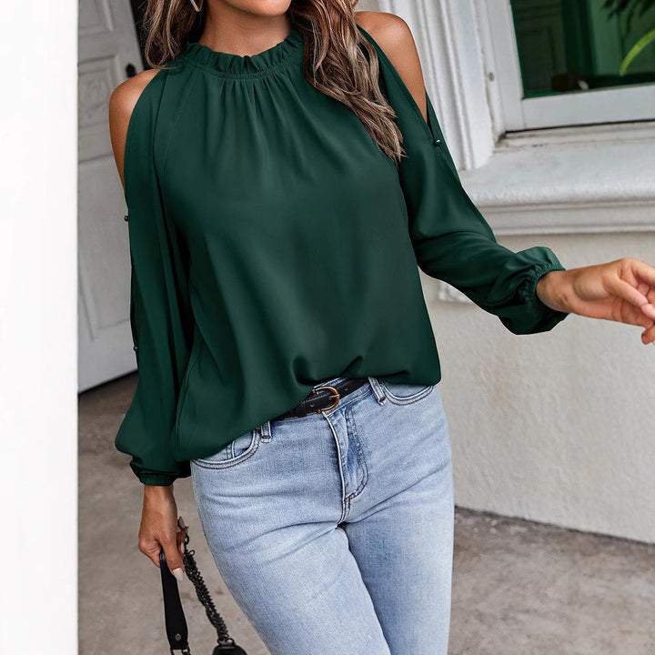 Stylish women's off-shoulder top. Comfortable, chic, & elegant for effortless summer & spring fashion.