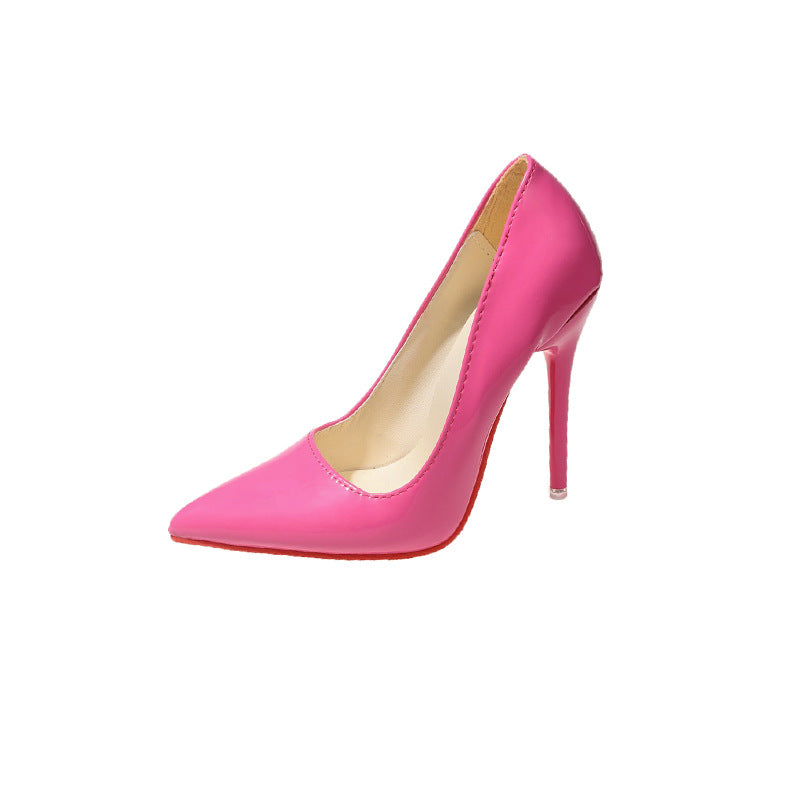 Chic women's pointed stiletto high heels, perfect party & evening dress shoes with a glossy finish.