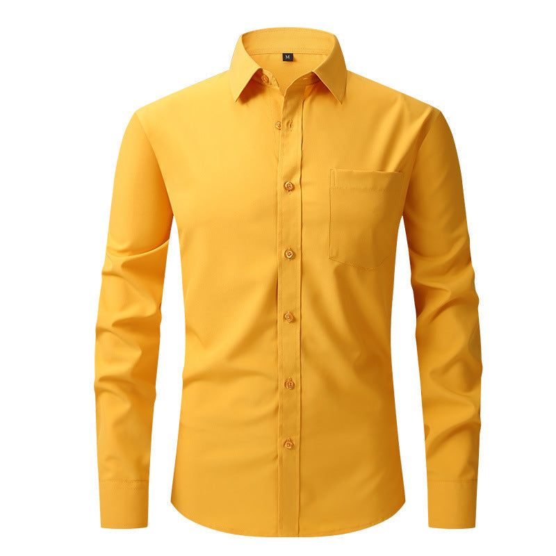 Elegant buttoned cuff on a long sleeve men's dress shirt, perfect for professional menswear.