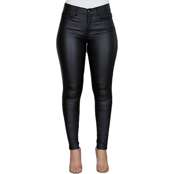 Sleek black high waist leggings for women, offering a comfortable, figure-hugging and flattering fit.