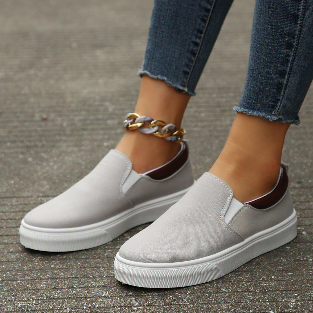 Easy-fit women's slip-on footwear with a durable non-slip sole, perfect for effortless casual fashion.