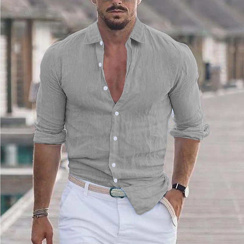Men's summer fashion: a versatile lightweight button-up shirt, great for casual occasions.