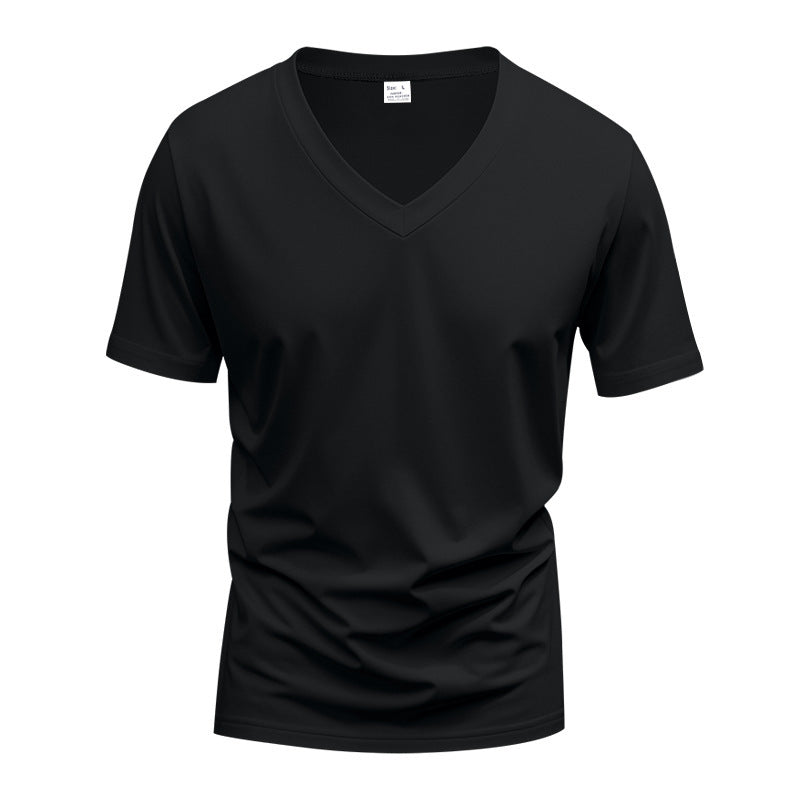 Slim fit men's V-neck t-shirt, casual yet athletic, offering all-day comfort & style.