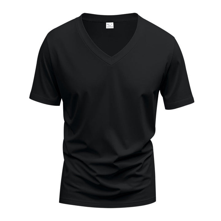 Slim fit men's V-neck t-shirt, casual yet athletic, offering all-day comfort & style.