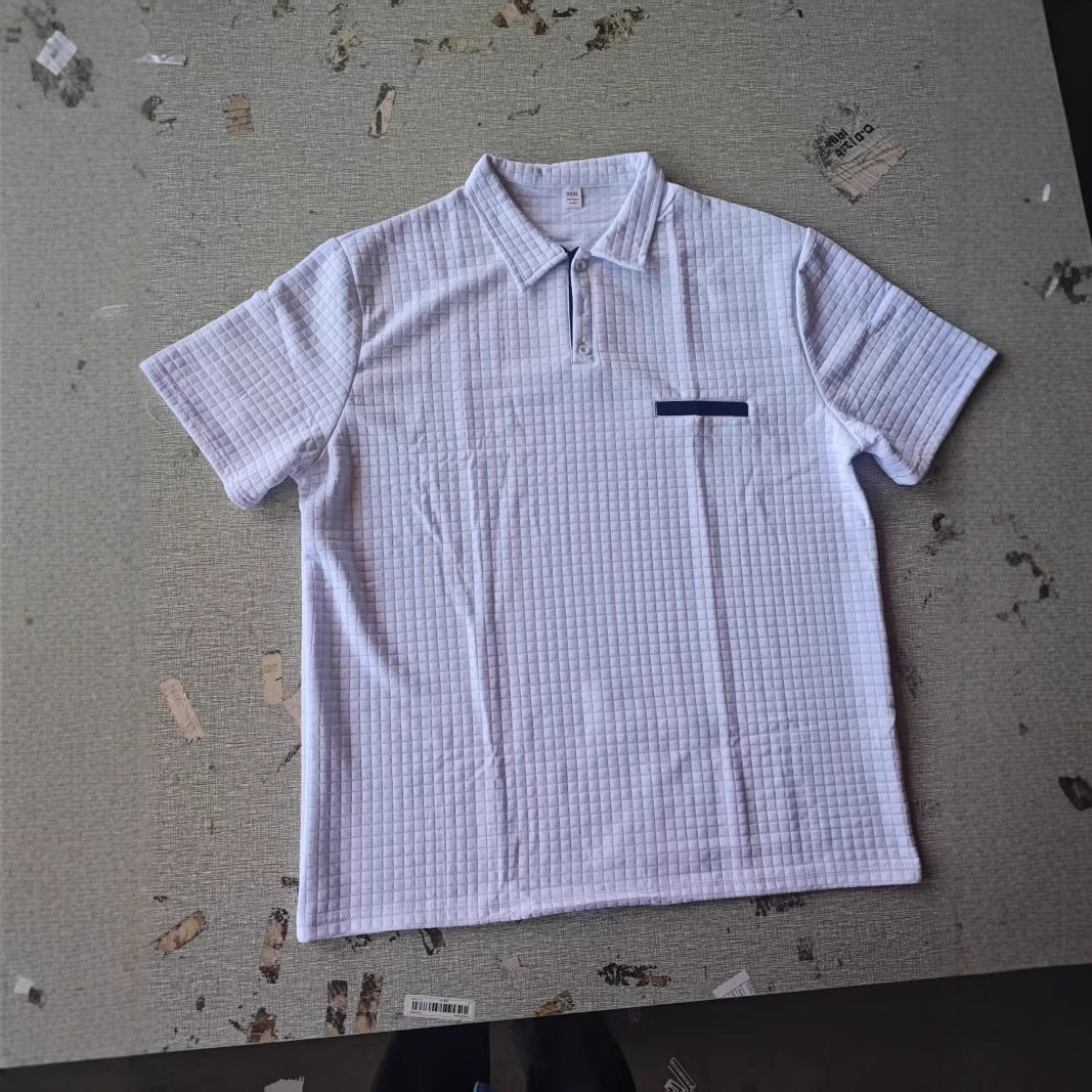 Stylish men's modern fit structured short sleeve polo shirt. Ideal for smart casual wear & versatility.