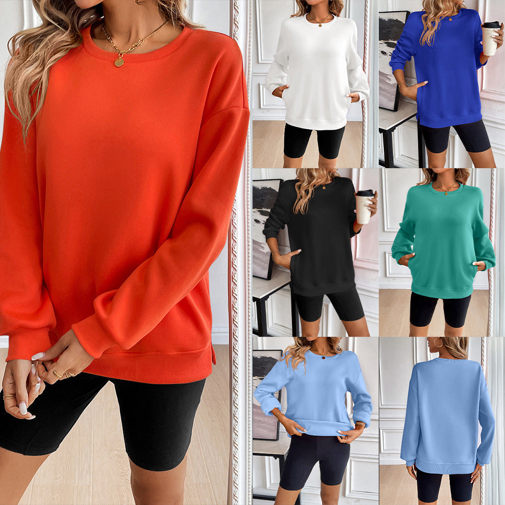 Women's casual long-sleeve sweatshirt with a relaxed fit, perfect for everyday comfort and effortless style.