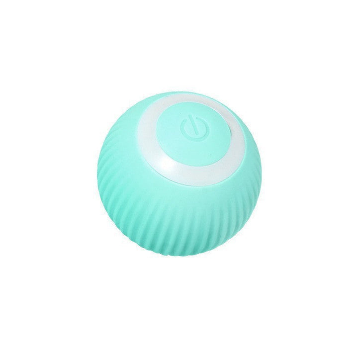 Automatic interactive cat play ball with LED lights. Rechargeable feline toy promotes exercise & endless fun for pets.