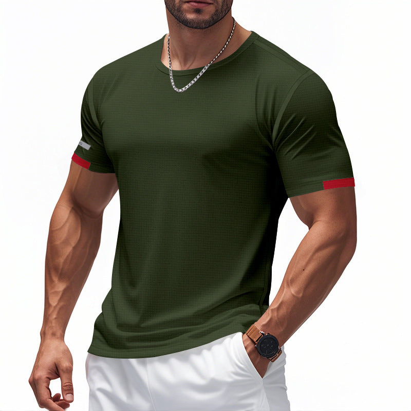 Stylish men's performance tee, breathable & reflective for running. Quick-dry active lifestyle shirt.