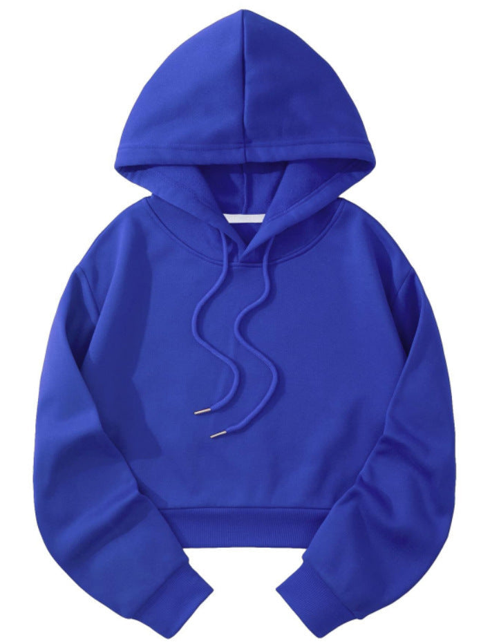 White women's cropped hoodie, a versatile casual top for everyday fashion.