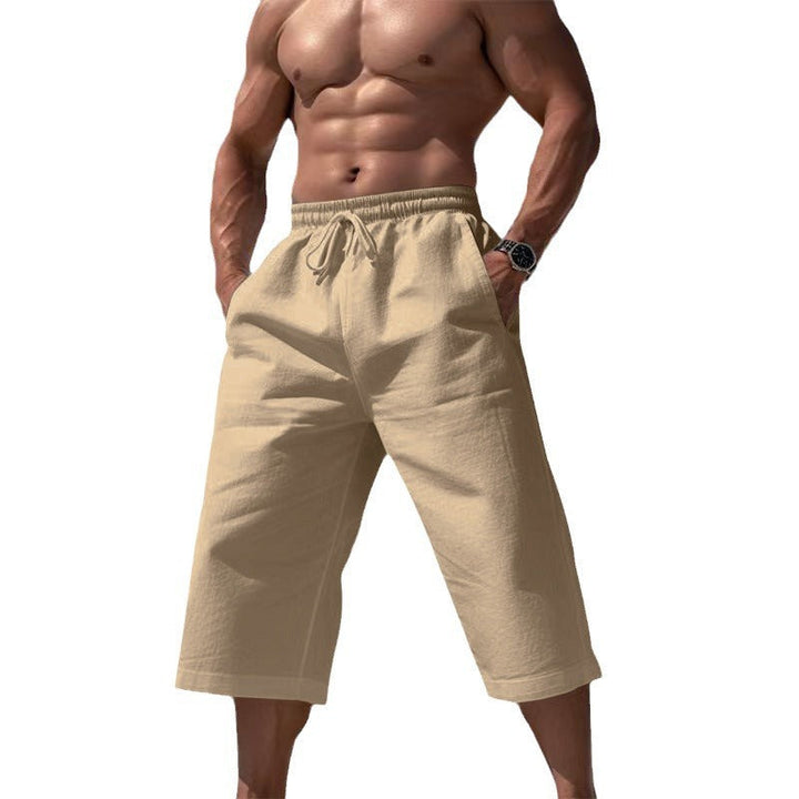 Men's vacation shorts featuring an elastic waist for comfort & easy summer wear.